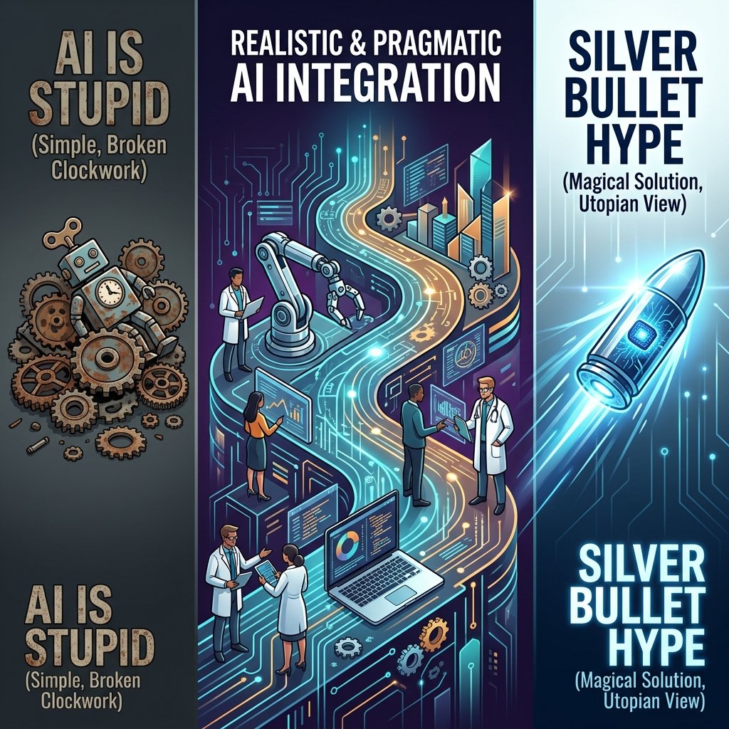 The Middle Way: AI Is Neither Stupid Nor a Silver Bullet